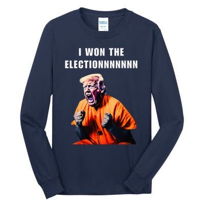 I Won The Election Funny Trump Prisoner Halloween Costume Tall Long Sleeve T-Shirt