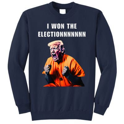 I Won The Election Funny Trump Prisoner Halloween Costume Tall Sweatshirt