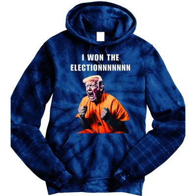 I Won The Election Funny Trump Prisoner Halloween Costume Tie Dye Hoodie