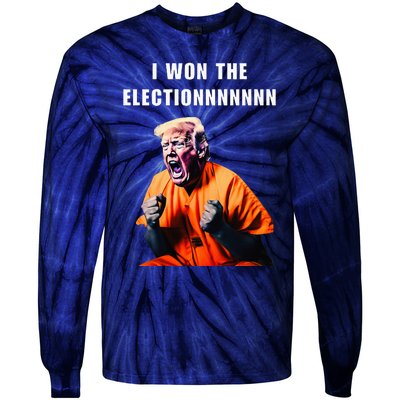 I Won The Election Funny Trump Prisoner Halloween Costume Tie-Dye Long Sleeve Shirt