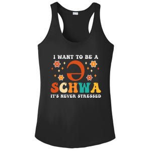 I Want To Be A Schwa It's Never Stressed Science Of Reading Ladies PosiCharge Competitor Racerback Tank