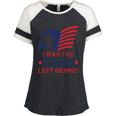 I Was The Child Left Behind Enza Ladies Jersey Colorblock Tee