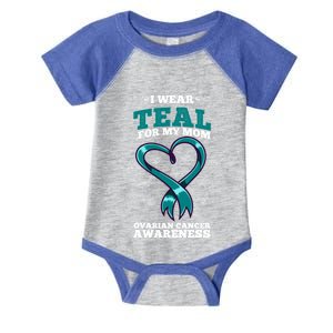 I Wear Teal For My Mom Ovarian Cancer Awareness Cool Gift Infant Baby Jersey Bodysuit