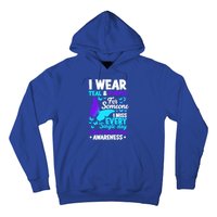 I Wear Teal And Purple For Someone I Miss Suicide Prevention Gift Hoodie