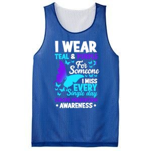 I Wear Teal And Purple For Someone I Miss Suicide Prevention Gift Mesh Reversible Basketball Jersey Tank