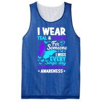 I Wear Teal And Purple For Someone I Miss Suicide Prevention Gift Mesh Reversible Basketball Jersey Tank