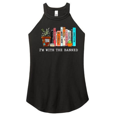 I'm With The Banned Books funny Books Lovers Women’s Perfect Tri Rocker Tank