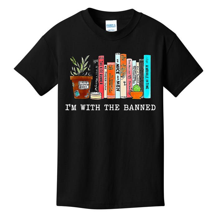 I'm With The Banned Books funny Books Lovers Kids T-Shirt