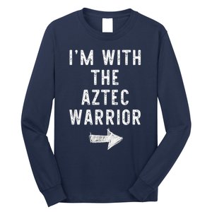 I'm With The Aztec Warrior Costume Halloween Matching Couple Long Sleeve Shirt