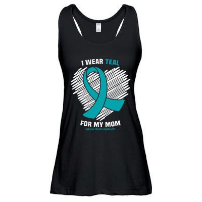 I Wear Teal For My Mom Ovarian Cancer Awareness Ladies Essential Flowy Tank