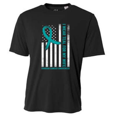 I Wear Teal For My Wife Ovarian Cancer Awareness Cooling Performance Crew T-Shirt