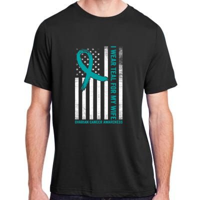 I Wear Teal For My Wife Ovarian Cancer Awareness Adult ChromaSoft Performance T-Shirt