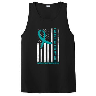 I Wear Teal For My Wife Ovarian Cancer Awareness PosiCharge Competitor Tank