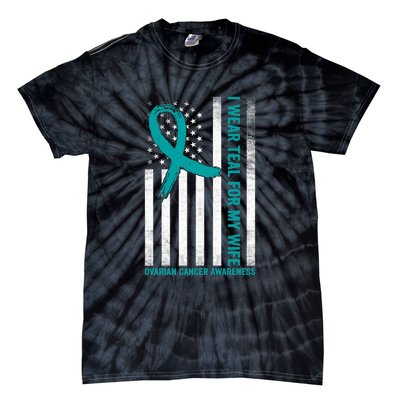 I Wear Teal For My Wife Ovarian Cancer Awareness Tie-Dye T-Shirt