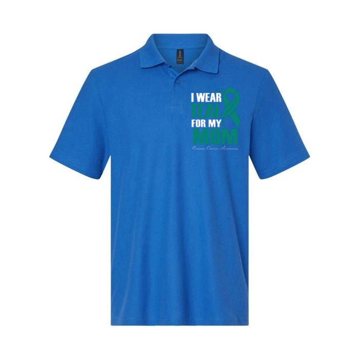 I Wear Teal For My Mom Ovarian Cancer Awareness Gift Softstyle Adult Sport Polo