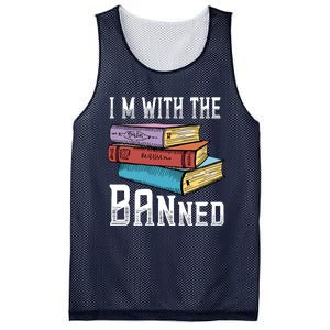 I'm With The Banned Funny Book Readers I Read Banned Books Mesh Reversible Basketball Jersey Tank