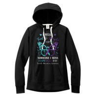 I Wear Teal & Purple Suicide Prevention Awareness Butterfly Women's Fleece Hoodie