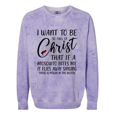 I Want To Be So Full Of Christ Mosquito Bite Funny Christian Quote Colorblast Crewneck Sweatshirt