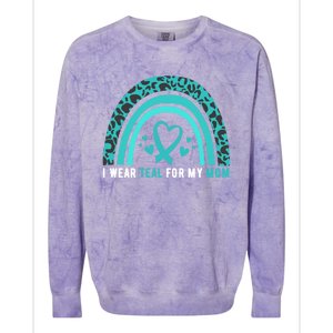 I Wear Teal For My Mom Cervical Cancer Awareness Meaningful Gift Colorblast Crewneck Sweatshirt