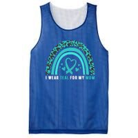 I Wear Teal For My Mom Cervical Cancer Awareness Meaningful Gift Mesh Reversible Basketball Jersey Tank