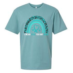 I Wear Teal For My Mom Cervical Cancer Awareness Meaningful Gift Sueded Cloud Jersey T-Shirt