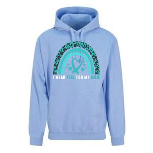 I Wear Teal For My Mom Cervical Cancer Awareness Meaningful Gift Unisex Surf Hoodie