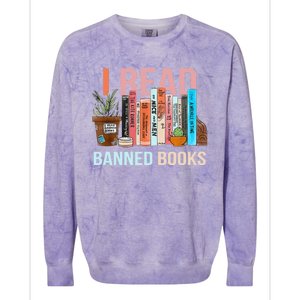 Im With The Banned Banned Books Reading Books Colorblast Crewneck Sweatshirt