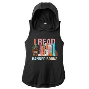 Im With The Banned Banned Books Reading Books Ladies PosiCharge Tri-Blend Wicking Draft Hoodie Tank