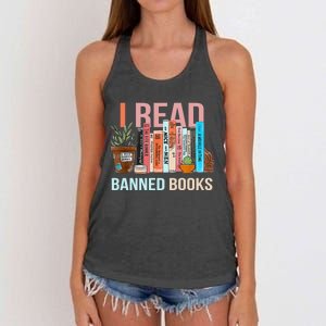 Im With The Banned Banned Books Reading Books Women's Knotted Racerback Tank