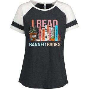 Im With The Banned Banned Books Reading Books Enza Ladies Jersey Colorblock Tee