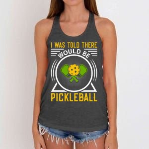 I Was Told There Would Be Pickleball Women's Knotted Racerback Tank