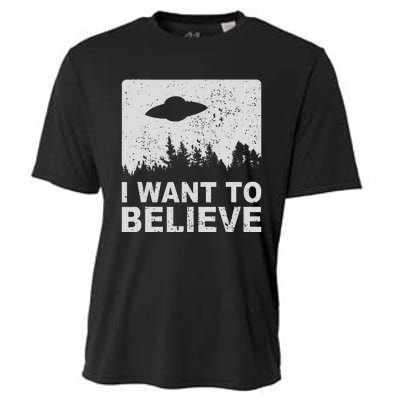 I Want To Believe I Aliens Ufo Area 51 Roswell Cooling Performance Crew T-Shirt