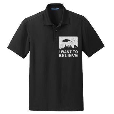 I Want To Believe I Aliens Ufo Area 51 Roswell Dry Zone Grid Polo