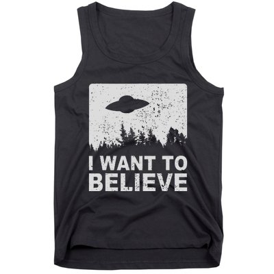 I Want To Believe I Aliens Ufo Area 51 Roswell Tank Top