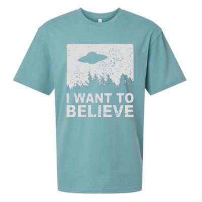 I Want To Believe I Aliens Ufo Area 51 Roswell Sueded Cloud Jersey T-Shirt