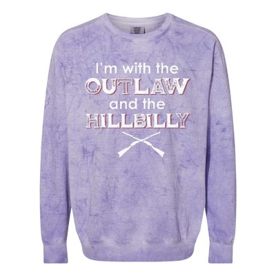 IM With The Outlaw And The Hillbilly 2024 Saying Quote Colorblast Crewneck Sweatshirt