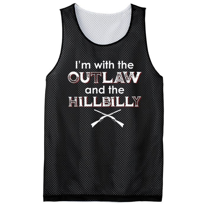 IM With The Outlaw And The Hillbilly 2024 Saying Quote Mesh Reversible Basketball Jersey Tank