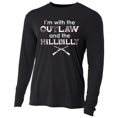 IM With The Outlaw And The Hillbilly 2024 Saying Quote Cooling Performance Long Sleeve Crew