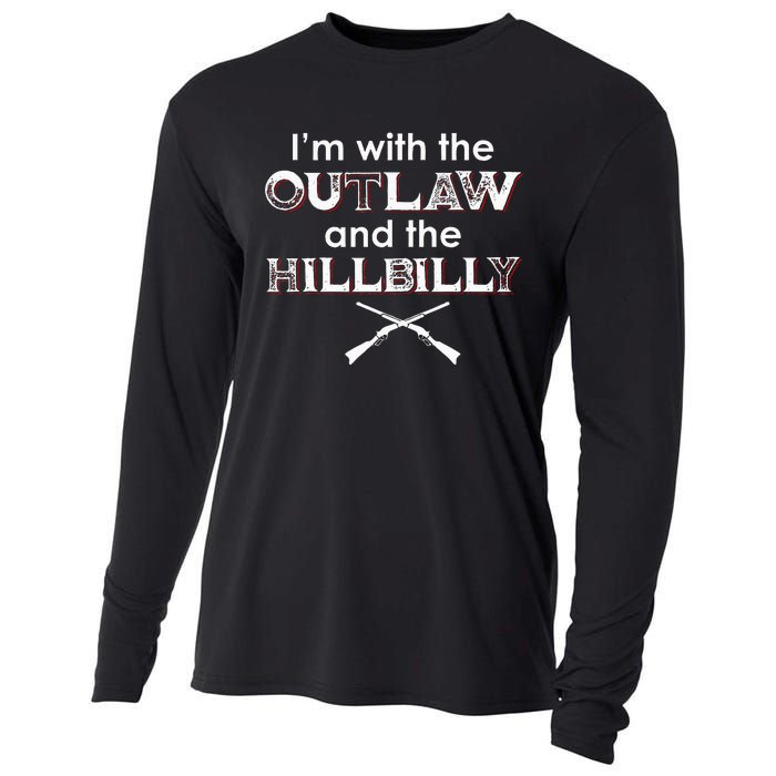 IM With The Outlaw And The Hillbilly 2024 Saying Quote Cooling Performance Long Sleeve Crew