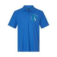 I Wear Teal For My Mom Cervical Cancer Awareness Great Gift Softstyle Adult Sport Polo