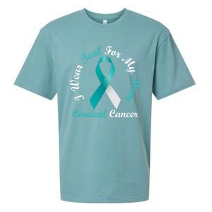 I Wear Teal For My Mom Cervical Cancer Awareness Great Gift Sueded Cloud Jersey T-Shirt