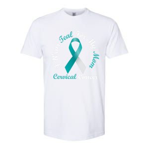 I Wear Teal For My Mom Cervical Cancer Awareness Great Gift Softstyle CVC T-Shirt