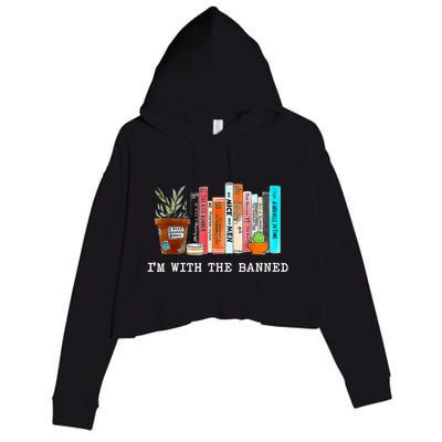 I'm With The Banned Books I Read Banned Books Lovers Crop Fleece Hoodie