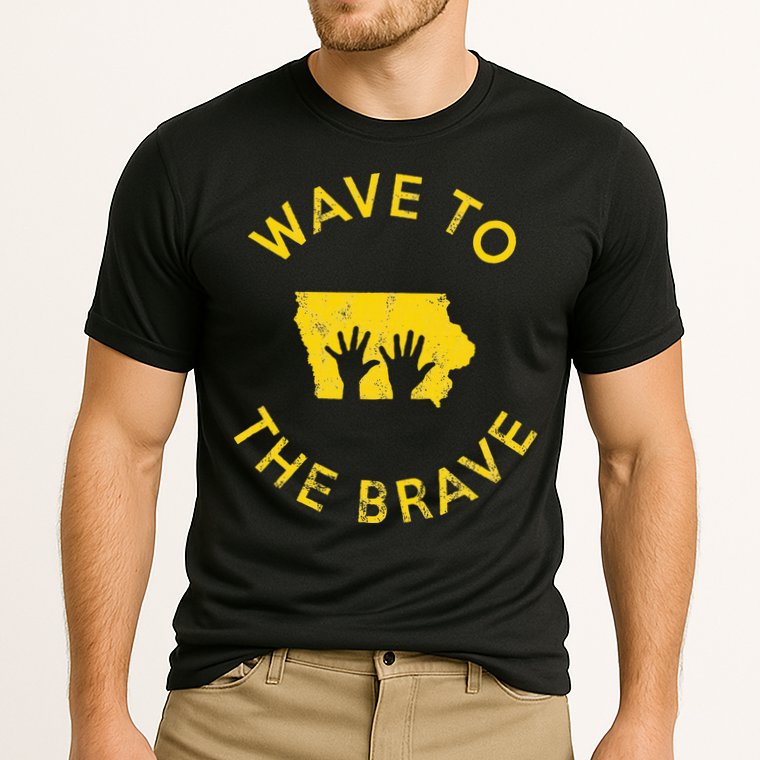 Iowa Wave to the Brave Football Childrens Hospital Cooling Performance Crew T-Shirt