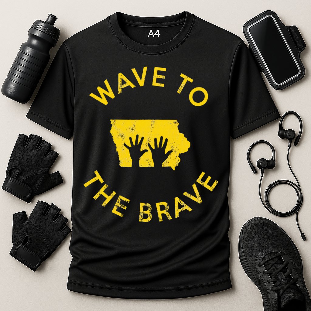 Iowa Wave to the Brave Football Childrens Hospital Cooling Performance Crew T-Shirt