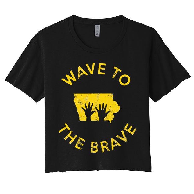Iowa Wave to the Brave Football Childrens Hospital Women's Crop Top Tee