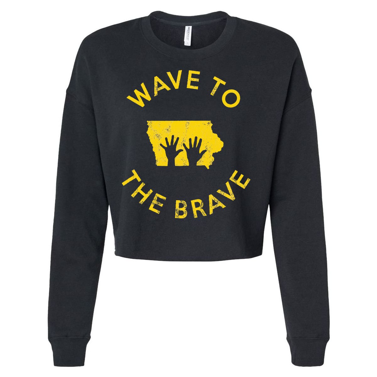 Iowa Wave to the Brave Football Childrens Hospital Cropped Pullover Crew