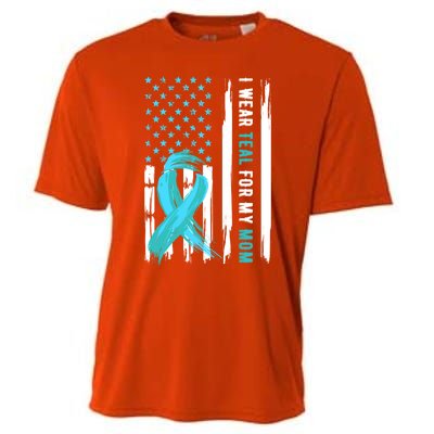 I Wear Teal For My Mom Cervical Cancer Awareness Gift Cooling Performance Crew T-Shirt