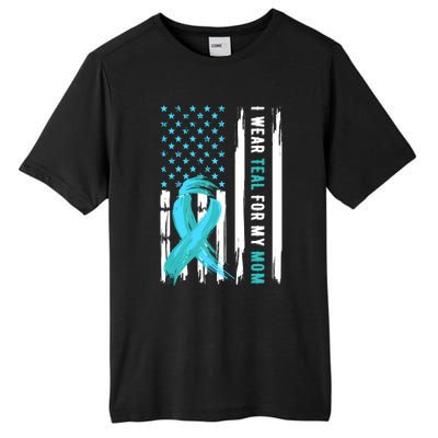 I Wear Teal For My Mom Cervical Cancer Awareness Gift Tall Fusion ChromaSoft Performance T-Shirt