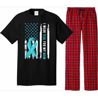 I Wear Teal For My Mom Cervical Cancer Awareness Gift Pajama Set